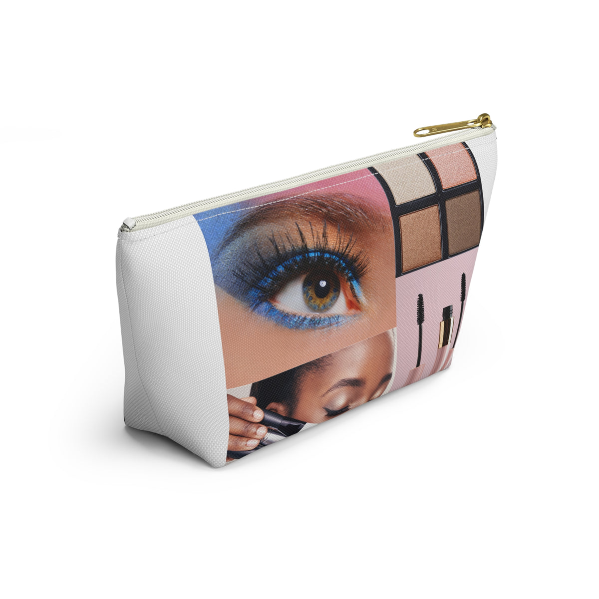 Prayerful Black Girl Accessory Pouch — Floral T-Bottom Makeup Bag