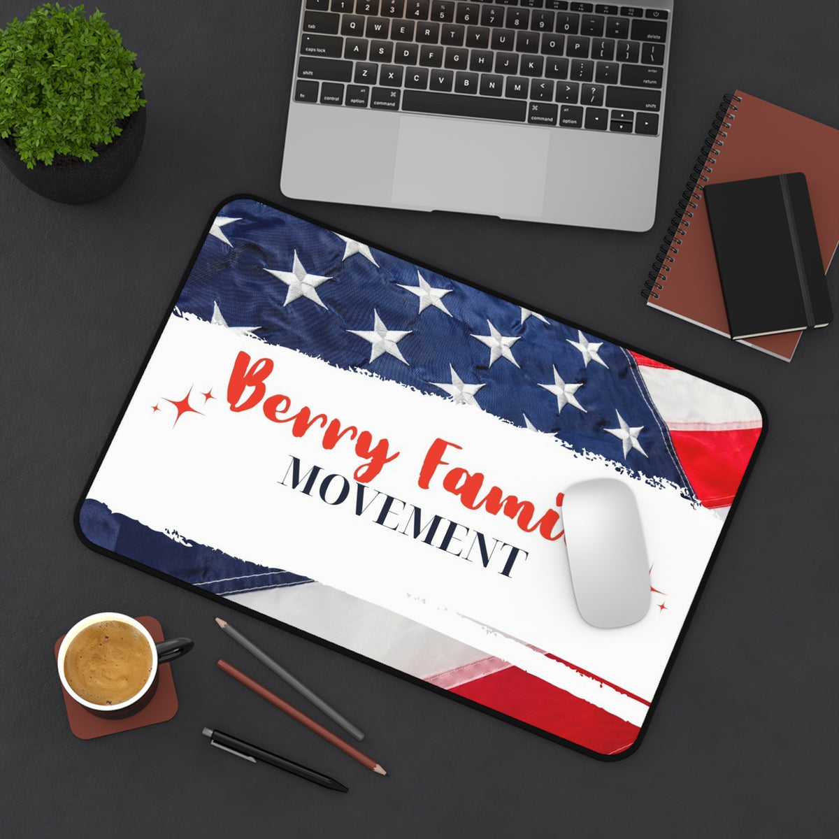 Desk Mat - 'Berry Family Movement' Patriotic American Flag Desk Mat