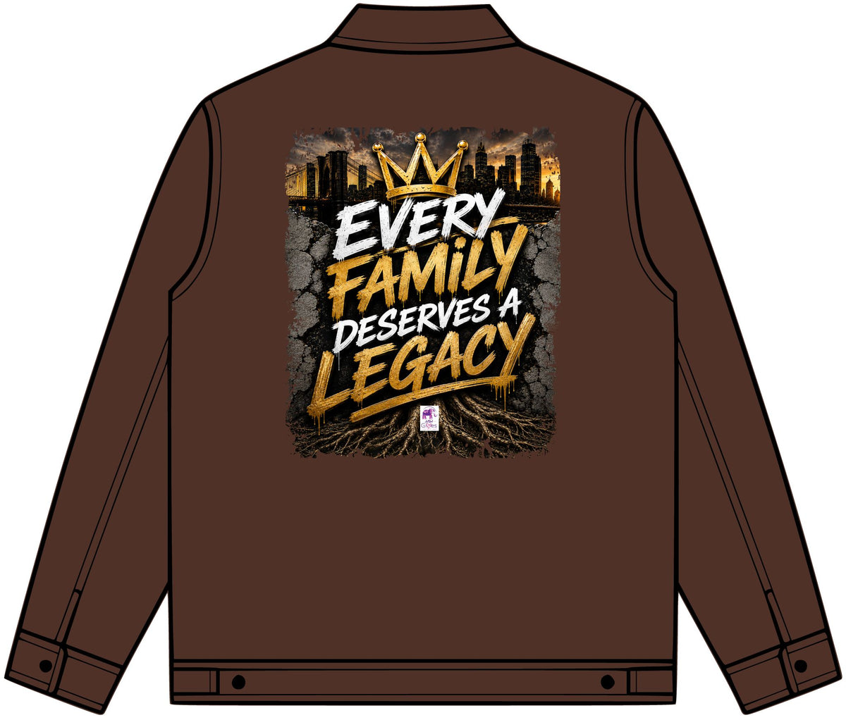 Canvas Heavy Jacket - Classic Brown Work Jacket with 'Berry' Chest Script