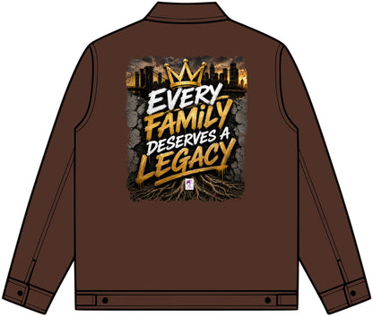 Canvas Heavy Jacket - Classic Brown Work Jacket with 'Berry' Chest Script