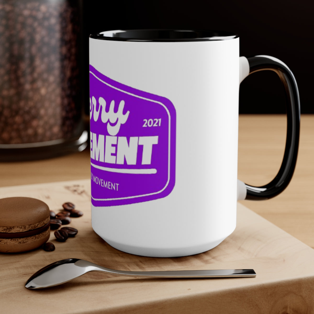 Berry Movement Accent Mug — Pink Interior Coffee Cup, Berry Family Movement Design
