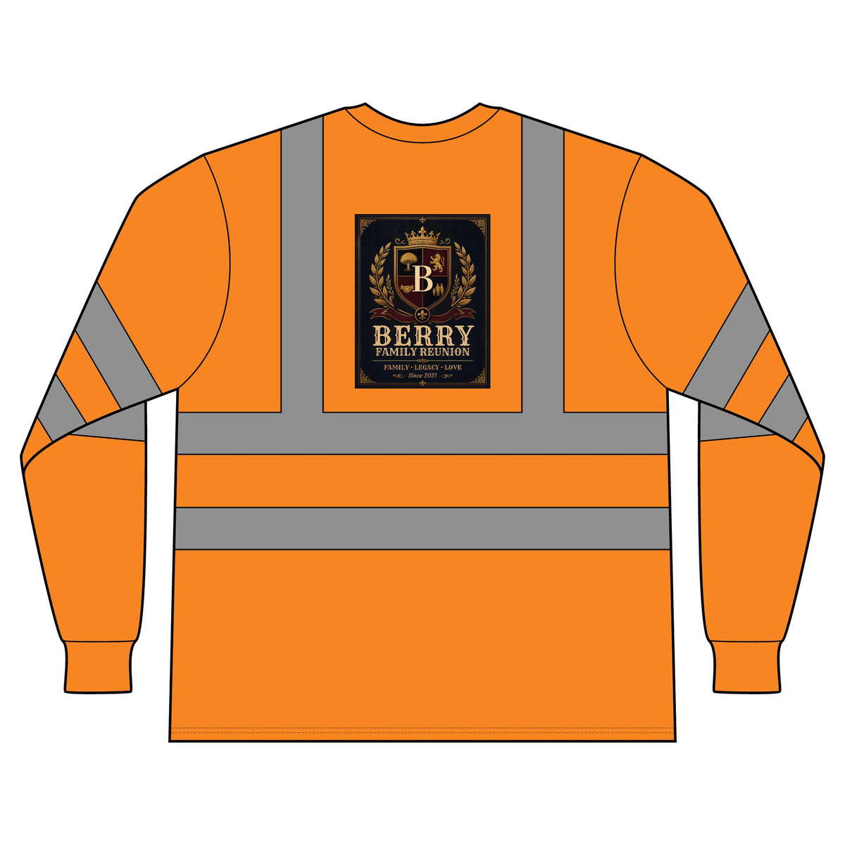 ANSI Class 3 Reflective Long-Sleeve Safety T-Shirt — High-Visibility Work Top with 'Berry' Logo