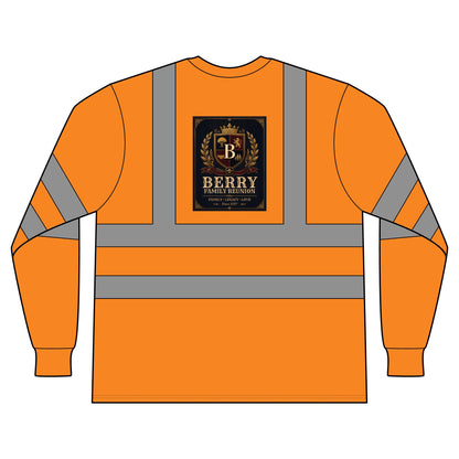 ANSI Class 3 Reflective Long-Sleeve Safety T-Shirt — High-Visibility Work Top with 'Berry' Logo