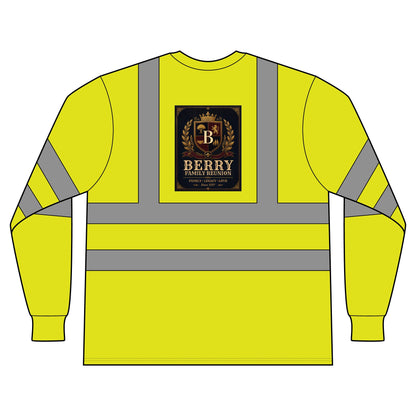 ANSI Class 3 Reflective Long-Sleeve Safety T-Shirt — High-Visibility Work Top with 'Berry' Logo