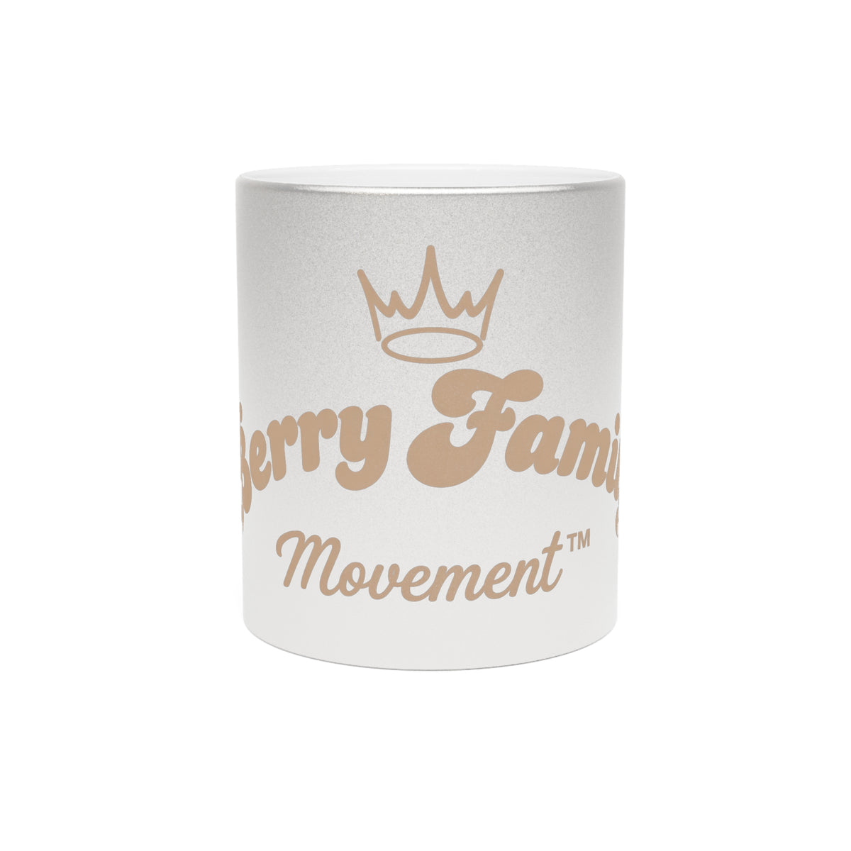 Metallic Coffee Mug — "Berry Family Movement" Gold Script Design
