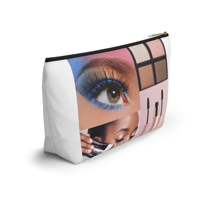 Prayerful Black Girl Accessory Pouch — Floral T-Bottom Makeup Bag