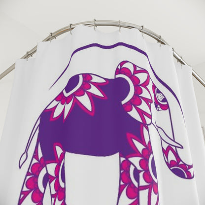 Elephant 'MBA Gives' Shower Curtain — Floral Heart Logo, Learn.Share.Teach. Bathroom Decor