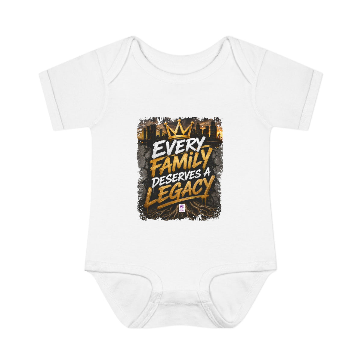 Baby Bodysuit — “Every Family Deserves a Legacy” Graphic Infant Onesie
