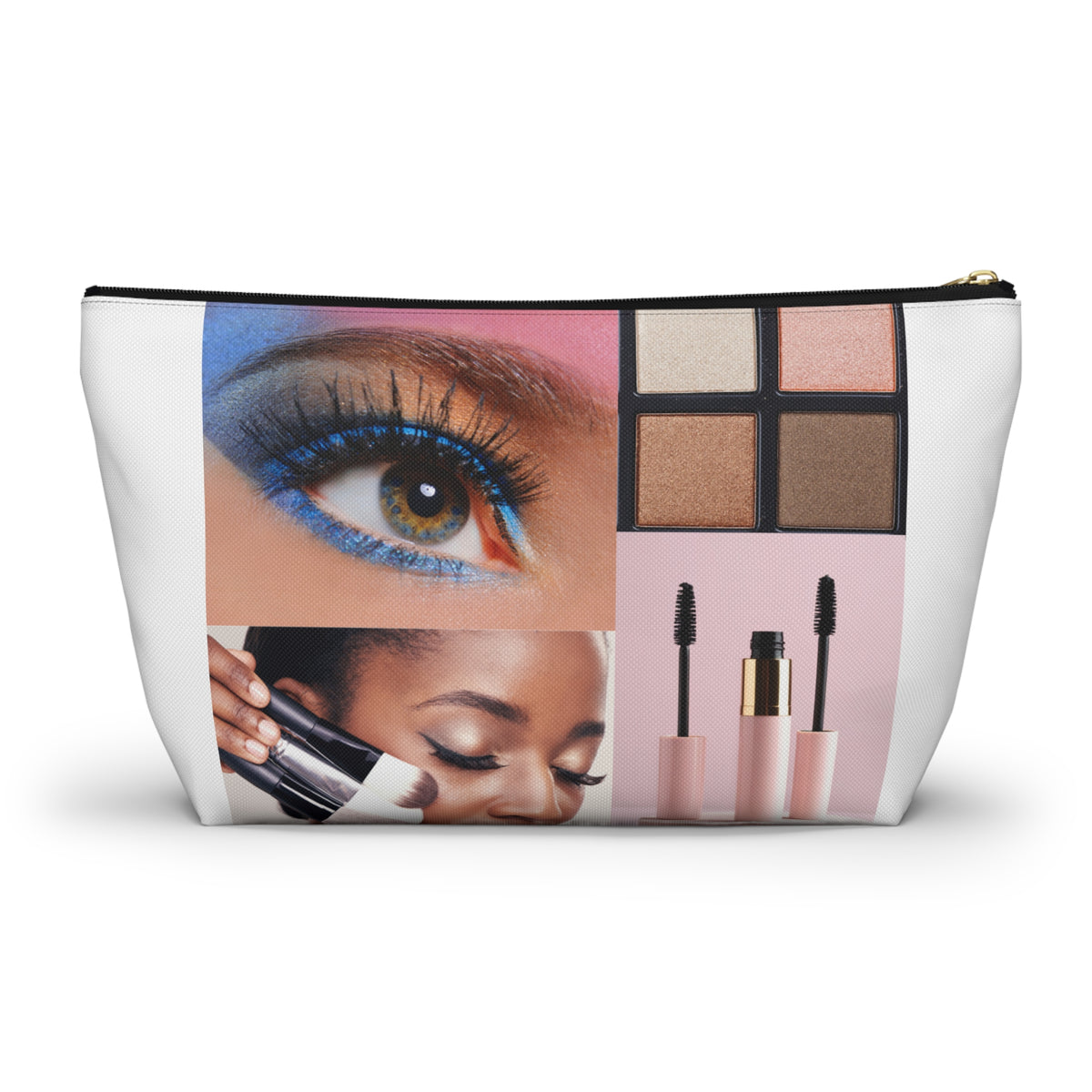 Prayerful Black Girl Accessory Pouch — Floral T-Bottom Makeup Bag