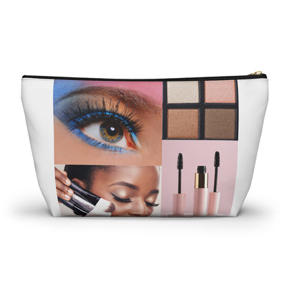 Prayerful Black Girl Accessory Pouch — Floral T-Bottom Makeup Bag