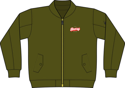 Bomber Jacket — Retro 'Berry' Logo Zip-Up