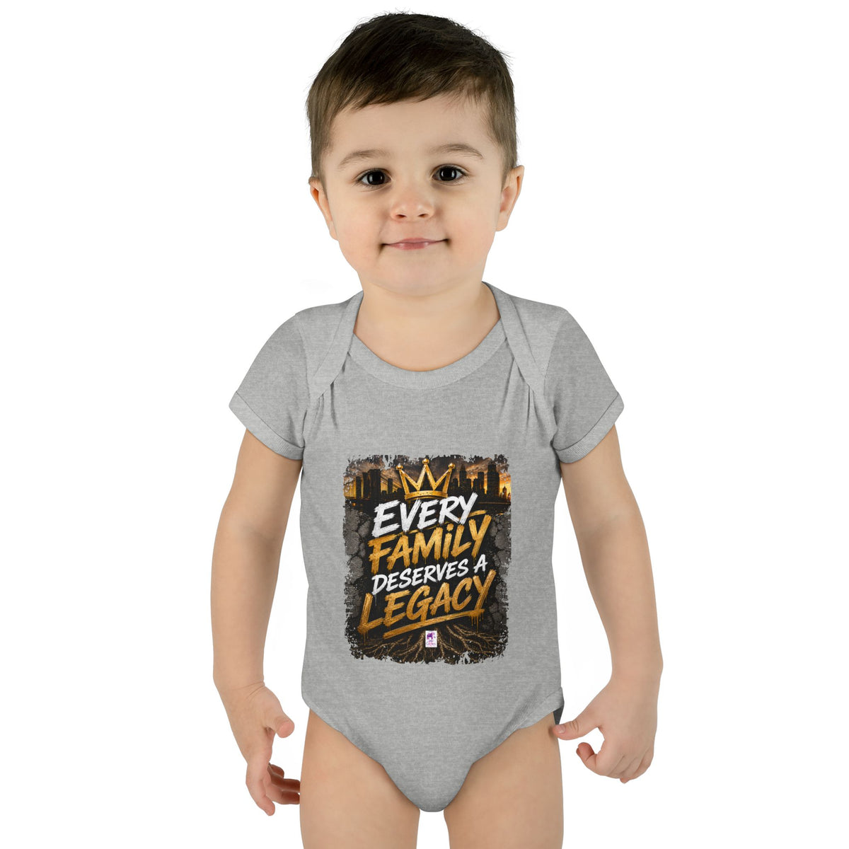 Baby Bodysuit — “Every Family Deserves a Legacy” Graphic Infant Onesie