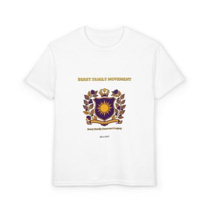 Youth Crest T‑Shirt — "Every Family Membership" Gold & Purple Emblem