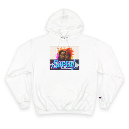 Champion Hoodie — 'Super!' Colorful Portrait Graphic Hoodie