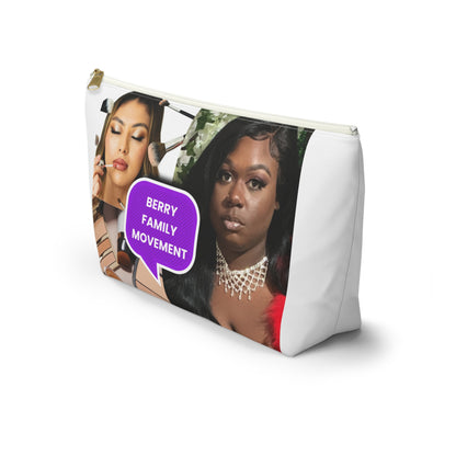 Prayerful Black Girl Accessory Pouch — Floral T-Bottom Makeup Bag