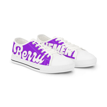 Purple Script Name Custom Men's Low Top Sneakers