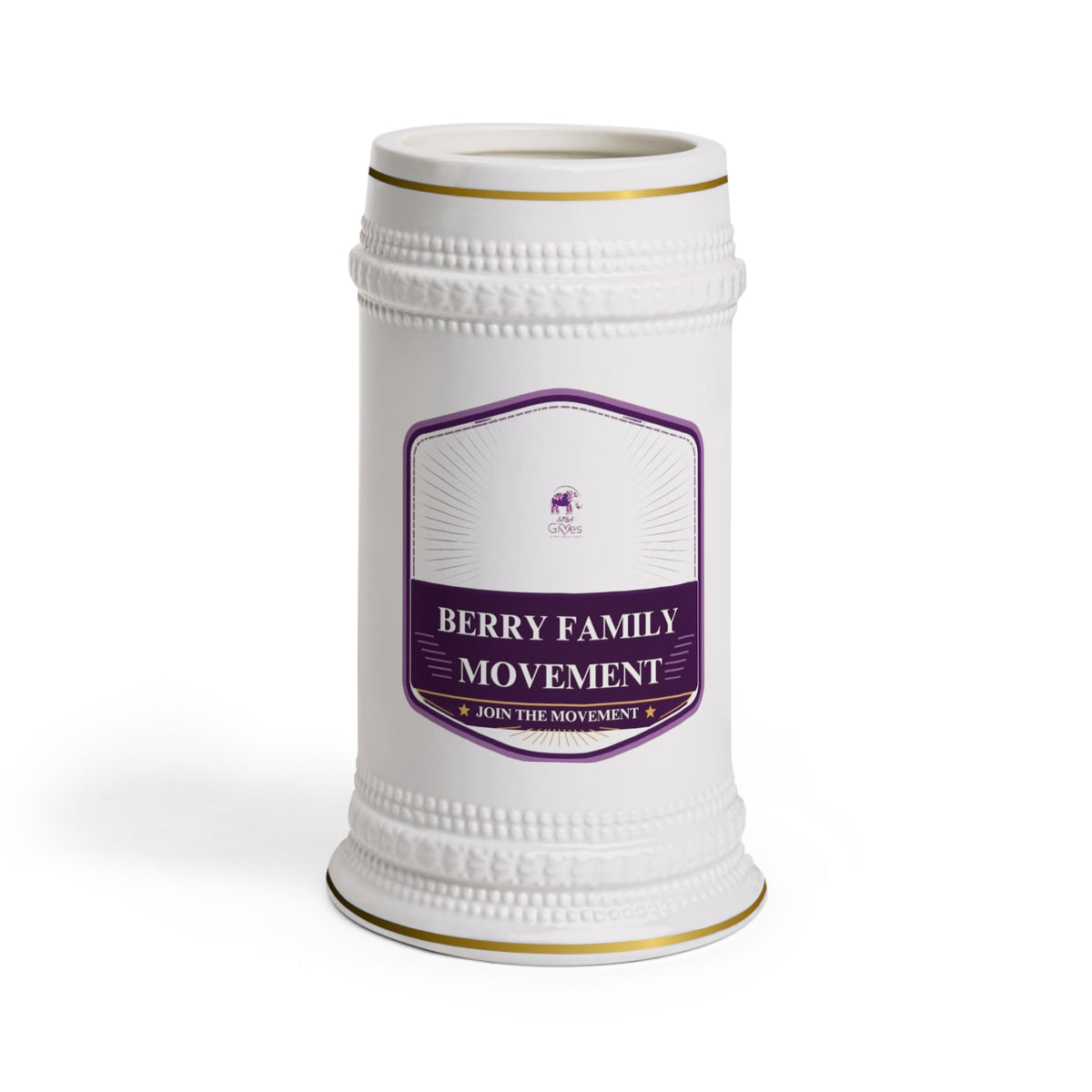 Personalized Beer Stein Mug – 'Berry Family Movement' Ceramic Oktoberfest Stein