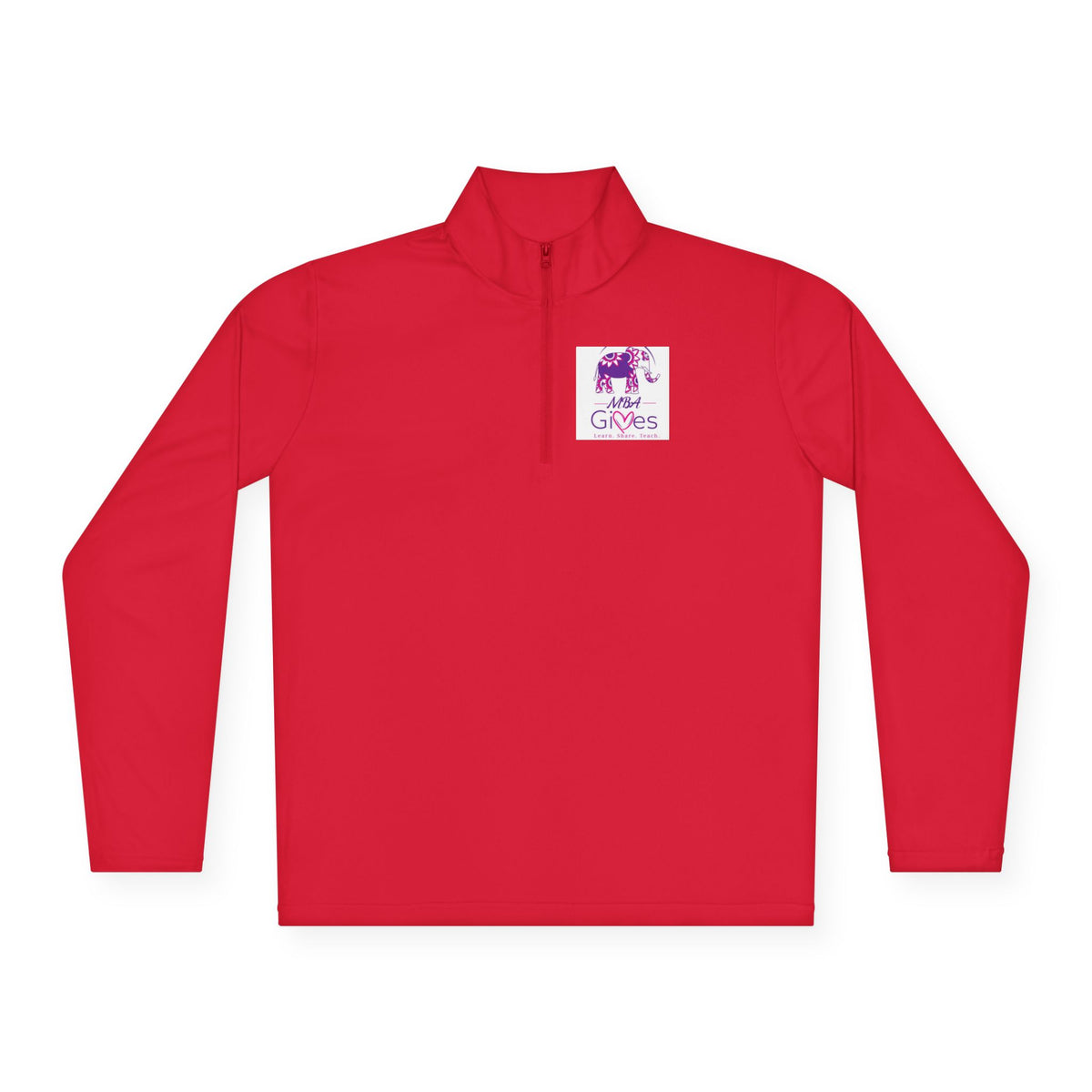 Quarter-Zip Pullover — Lavender Cat "Gives" Graphic