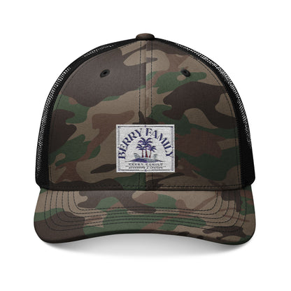 Camo Embroidered Trucker Hat — Vintage Patch Baseball Cap