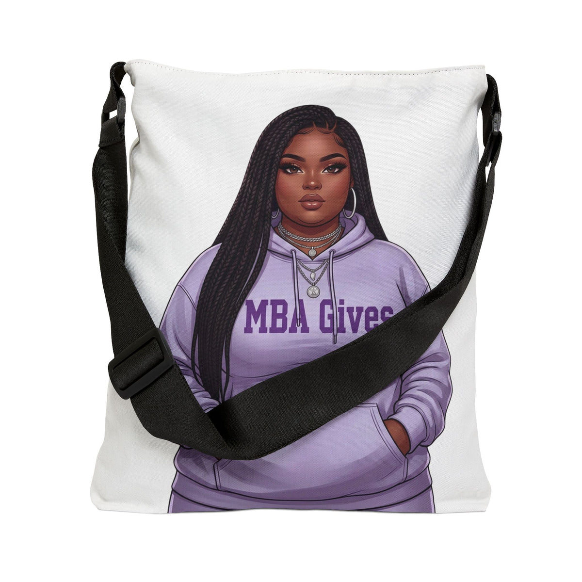 Adjustable Tote Bag — ‘MBA Gives’ Empowerment Illustration Tote