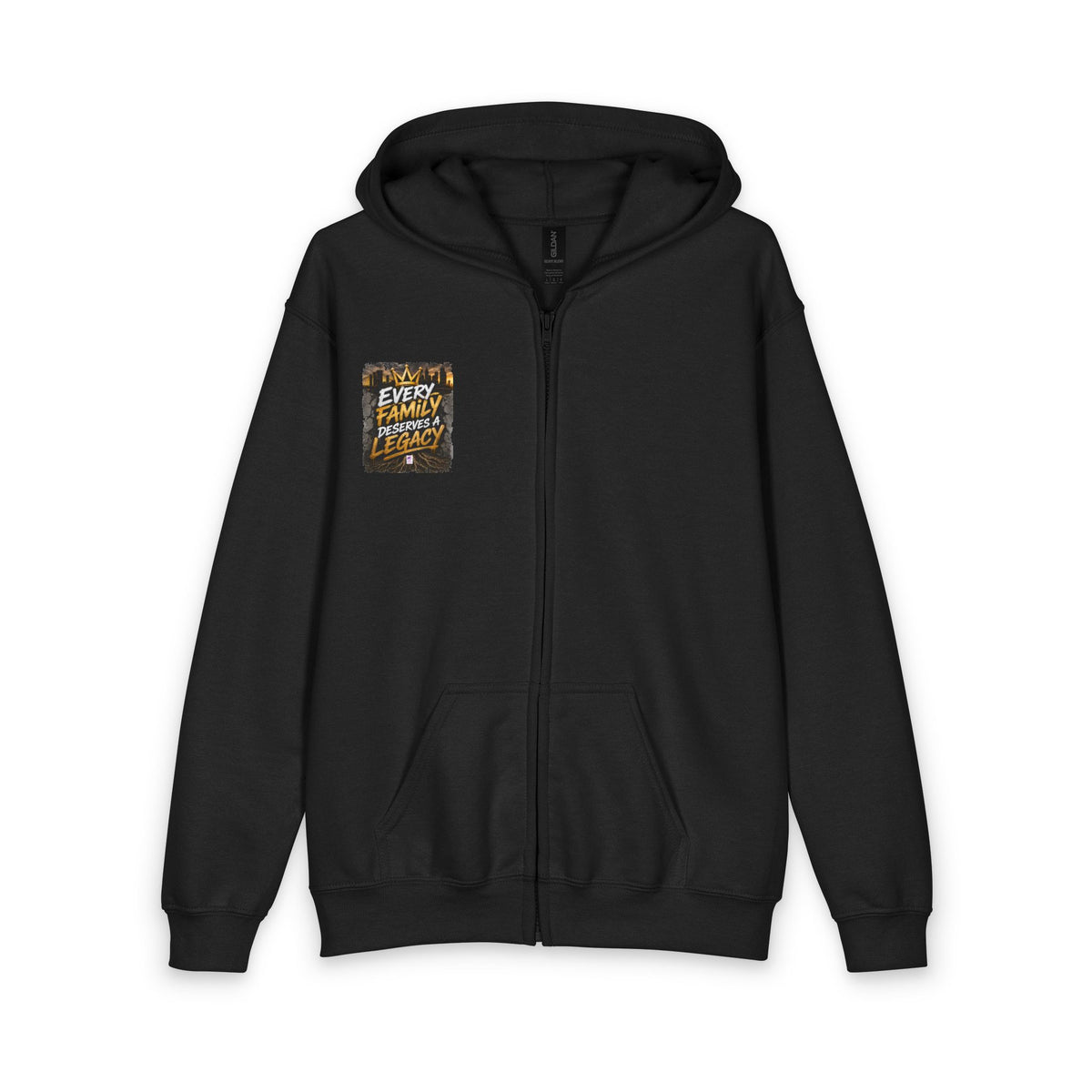 Berry Crest Youth Zip Hoodie — Gold Laurel Logo Jacket