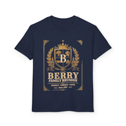 Youth Crest T-Shirt — "Berry" Vintage Family Coat of Arms Design