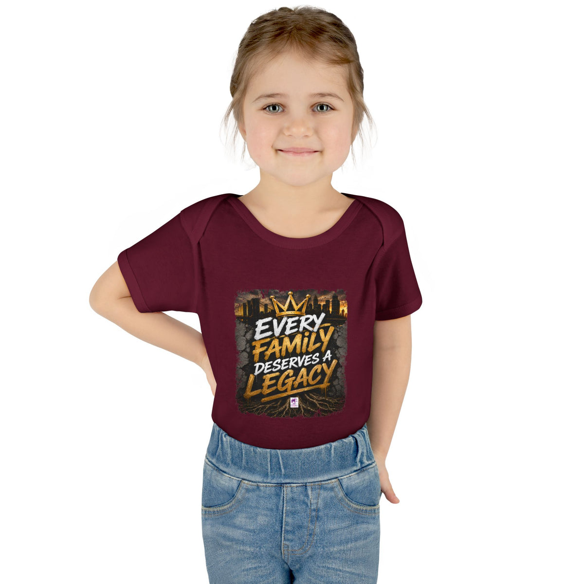 Baby Bodysuit — “Every Family Deserves a Legacy” Graphic Infant Onesie