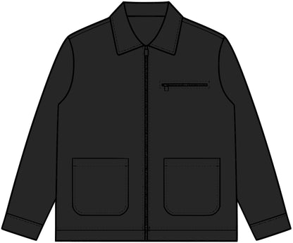 Canvas Heavy Jacket - Classic Brown Work Jacket with 'Berry' Chest Script