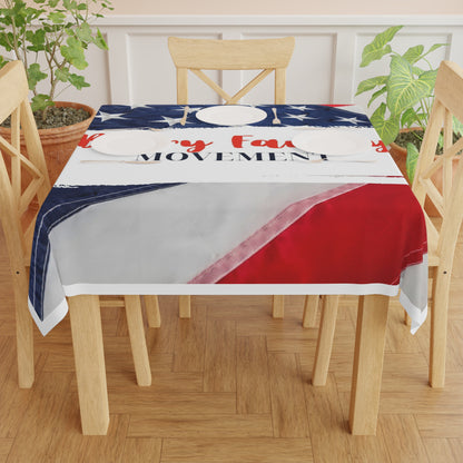 Patriotic 'Berry Family Movement' Tablecloth — American Flag Picnic & 4th of July Table Cover