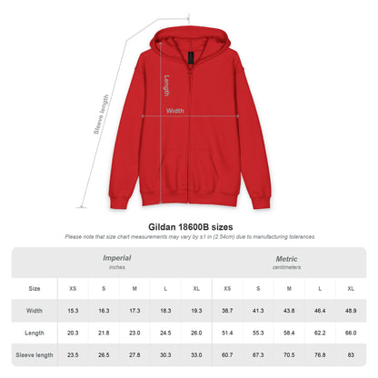 Berry Crest Youth Zip Hoodie — Gold Laurel Logo Jacket