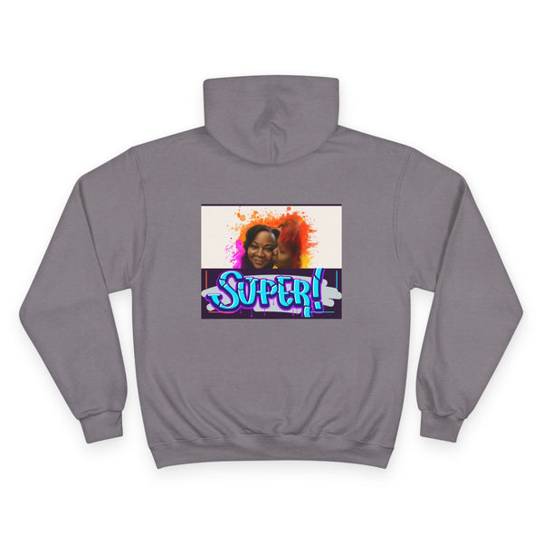 Champion Hoodie — 'Super!' Colorful Portrait Graphic Hoodie