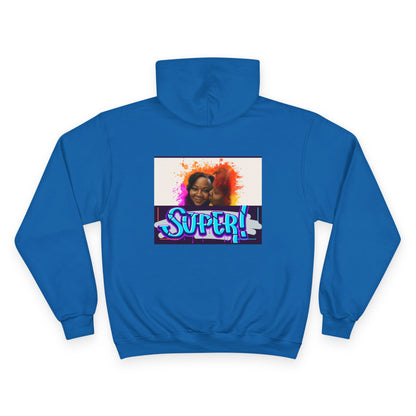 Champion Hoodie — 'Super!' Colorful Portrait Graphic Hoodie