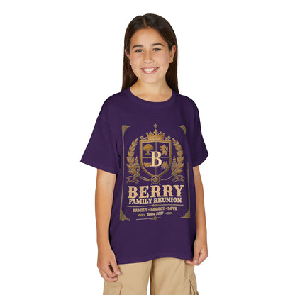 Youth Crest T-Shirt — "Berry" Vintage Family Coat of Arms Design