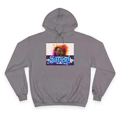 Champion Hoodie — 'Super!' Colorful Portrait Graphic Hoodie