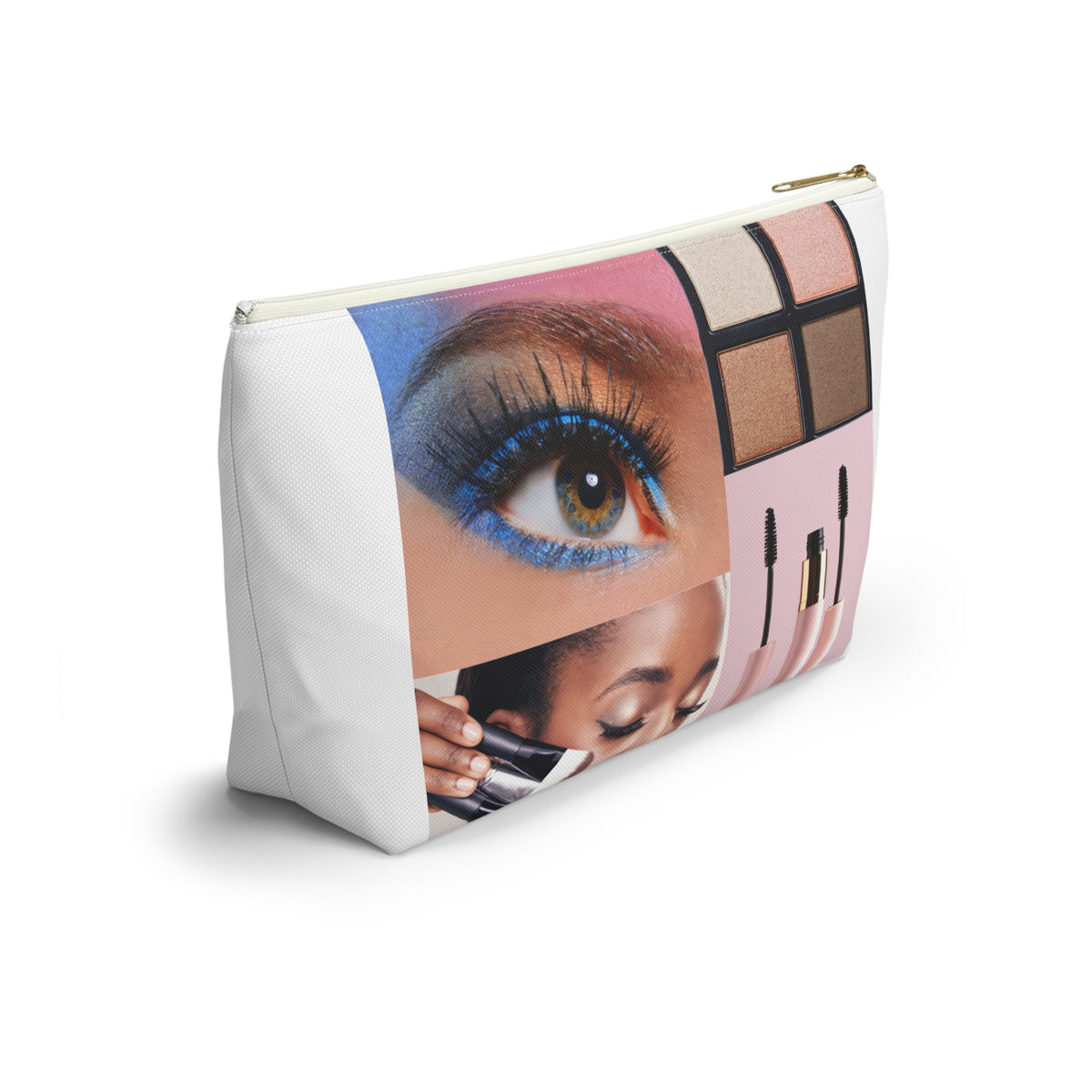 Prayerful Black Girl Accessory Pouch — Floral T-Bottom Makeup Bag