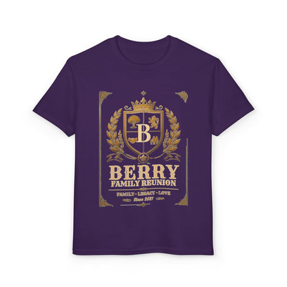 Youth Crest T-Shirt — "Berry" Vintage Family Coat of Arms Design