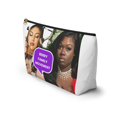 Prayerful Black Girl Accessory Pouch — Floral T-Bottom Makeup Bag