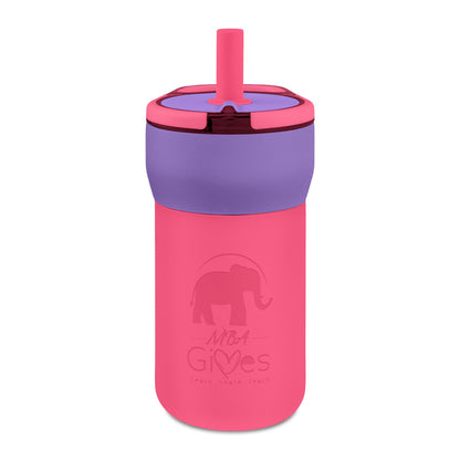 Kids 12oz Leakproof Straw Tumbler — Engravable Insulated Sippy Cup