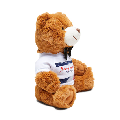 Plush Teddy Bear with Bow Tie — 'Every Family Moment' Graphic Tee