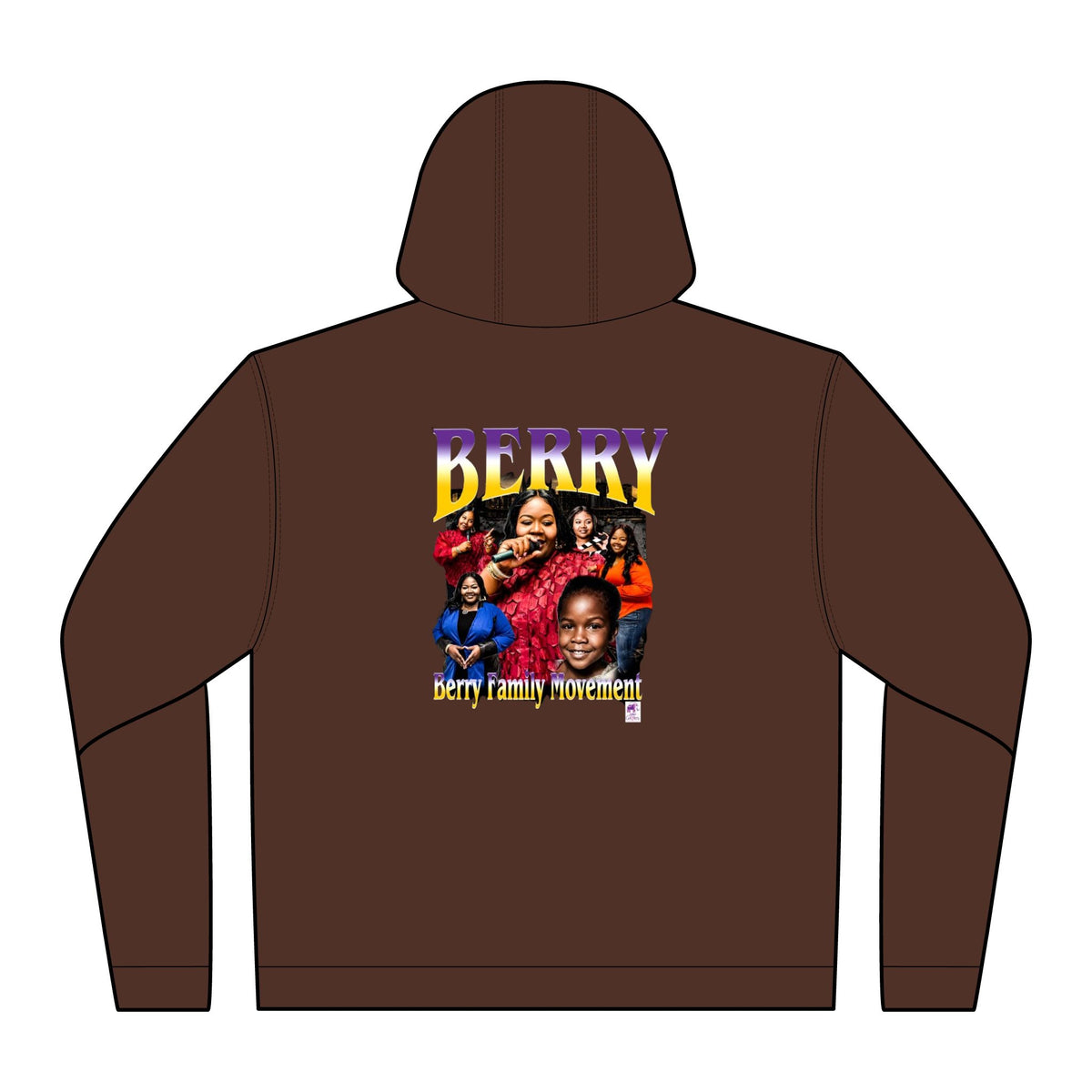 Canvas Hooded Jacket — Brown Zip Hoodie with Subtle 'B.F.M' Chest Graphic