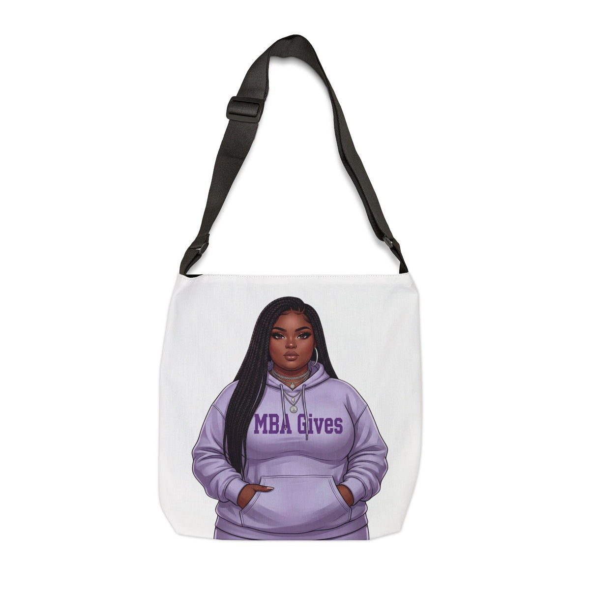 Adjustable Tote Bag — ‘MBA Gives’ Empowerment Illustration Tote