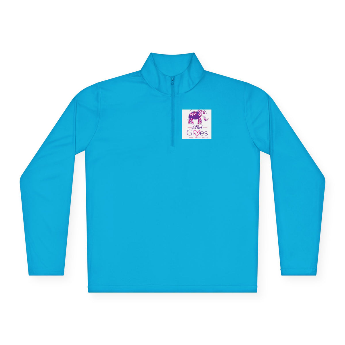 Quarter-Zip Pullover — Lavender Cat "Gives" Graphic