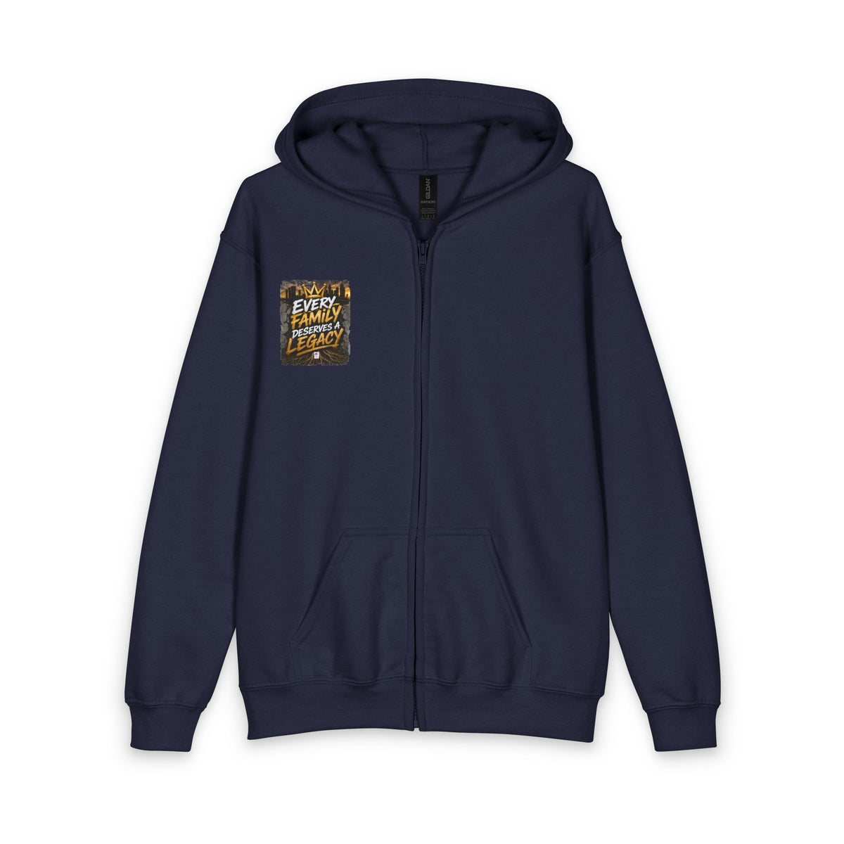 Berry Crest Youth Zip Hoodie — Gold Laurel Logo Jacket