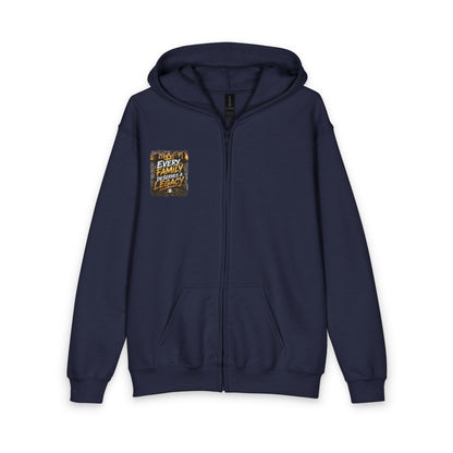Berry Crest Youth Zip Hoodie — Gold Laurel Logo Jacket