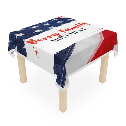 Patriotic 'Berry Family Movement' Tablecloth — American Flag Picnic & 4th of July Table Cover