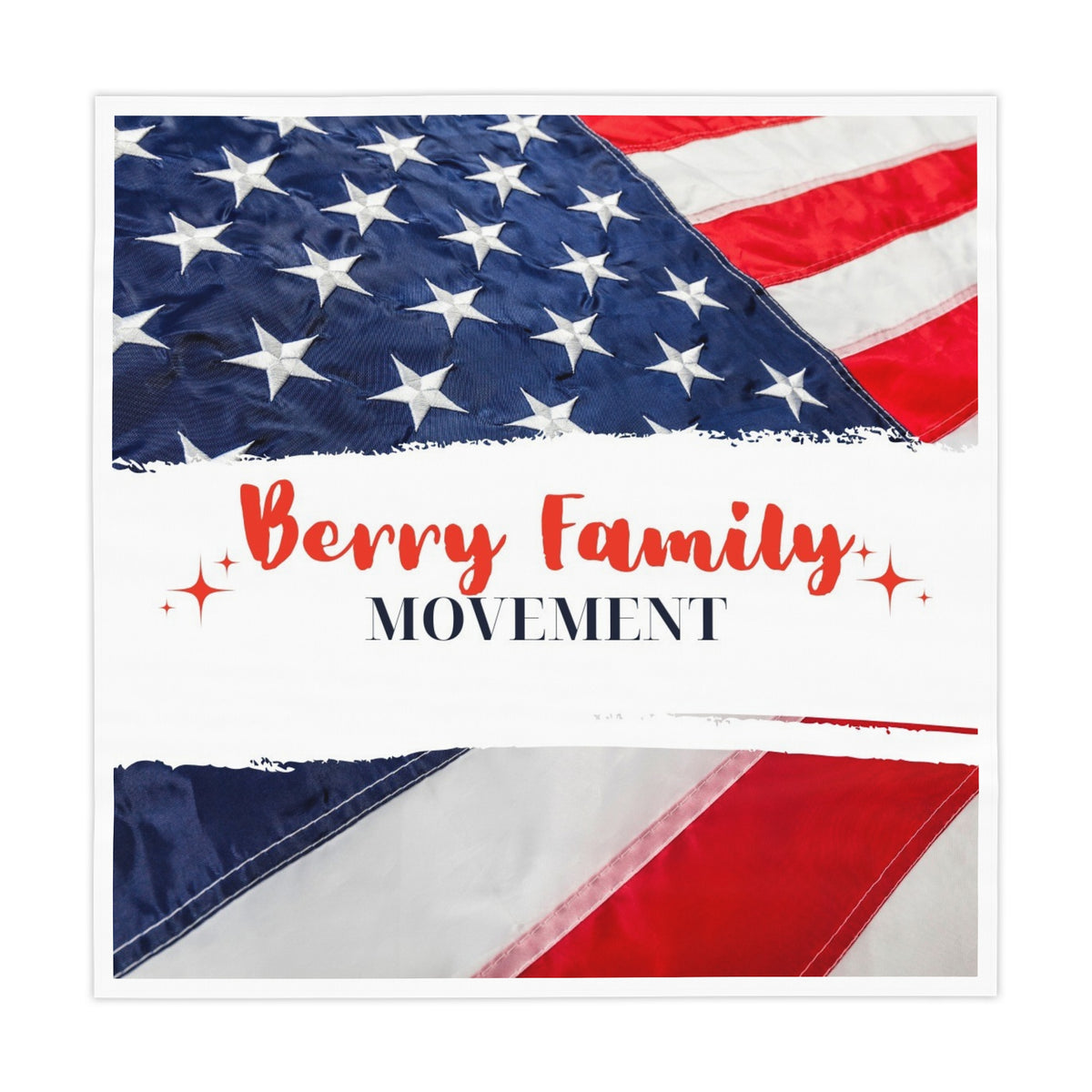 Patriotic 'Berry Family Movement' Tablecloth — American Flag Picnic & 4th of July Table Cover