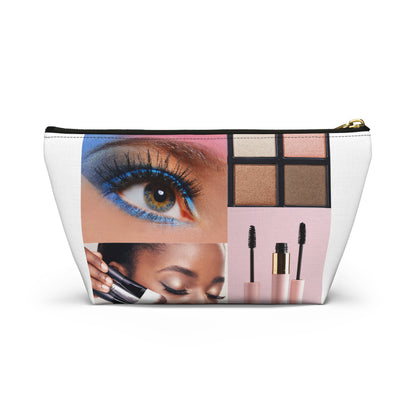 Prayerful Black Girl Accessory Pouch — Floral T-Bottom Makeup Bag