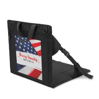 Patriotic 'Berry Family Movement' Stadium Seat – Foldable Stadium Chair with American Flag Design