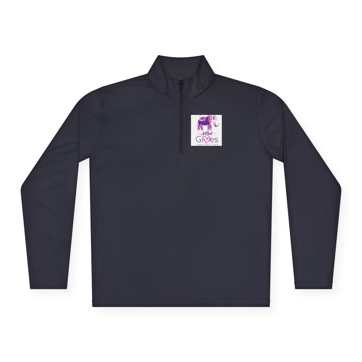 Quarter-Zip Pullover — Lavender Cat "Gives" Graphic