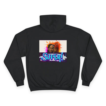 Champion Hoodie — 'Super!' Colorful Portrait Graphic Hoodie